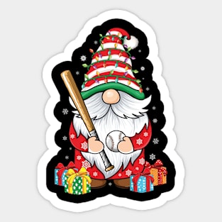 cute gnomes Baseball lover's funny Christmas gnome baseball Sticker